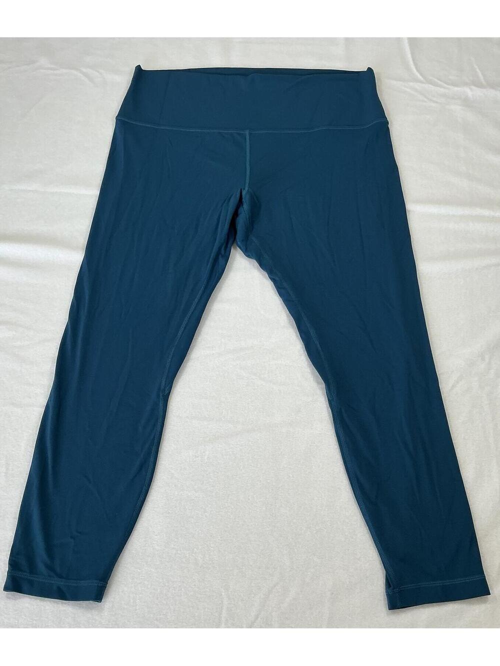 Lululemon Align Crop Leggings Teal Blue High Rise Size 14 Yoga Athletic